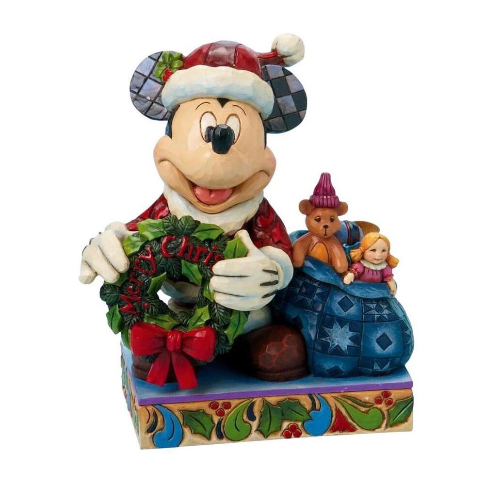 Disney Traditions Jim Shore 4016565 Mickey Santa Holding a Wreath Figurine